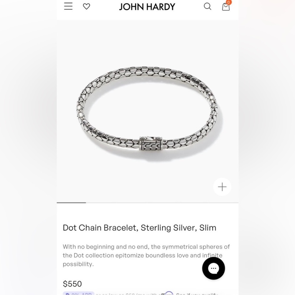 John Hardy Dot Chain Bracelet | 925 Sterling Silver | 7.5" | Style BB34386 - Picture 2 of 10